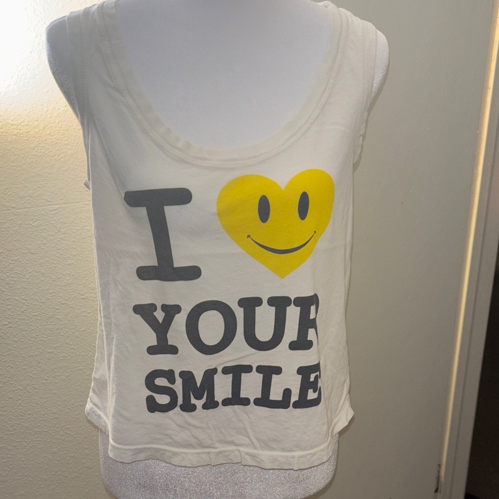 Polo by Ralph Lauren White Tank Top with Yellow Heart
